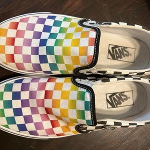 Vans slip ons- size 9. Worn once.